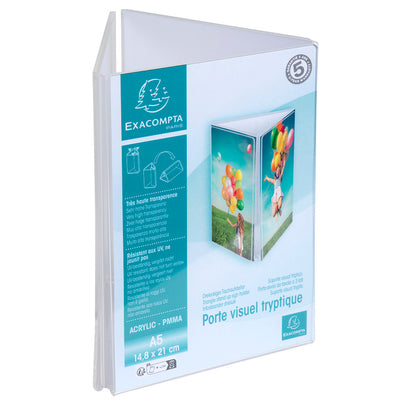 Porte-visuel tryptique a5 cristal