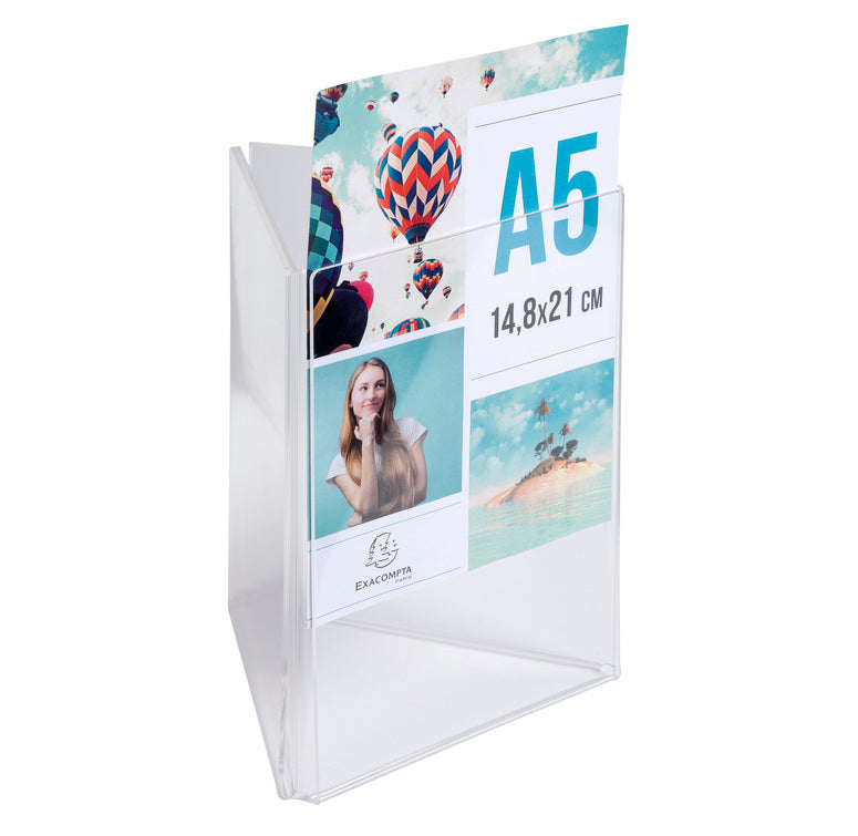 Porte-visuel tryptique a5 cristal