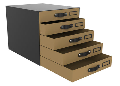 Module de classement 5 tiroirs A4+- carton rigide- savana