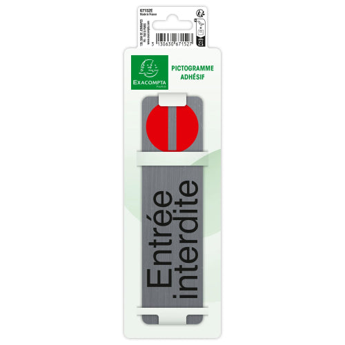 Plaque de signalisation "entrée interdite" 16x4cm