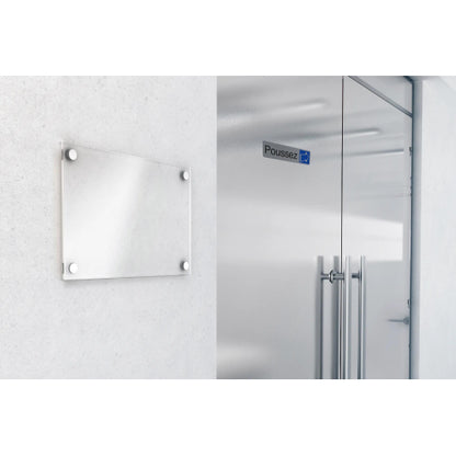 Plaque de signalisation "poussez" - Aluminium Brossé