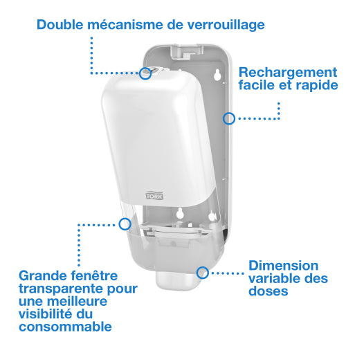Distributeur savon Tork S4 blanc