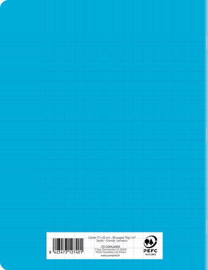 Cahier 17x22 96 Pages - Couverture Indéchirable
