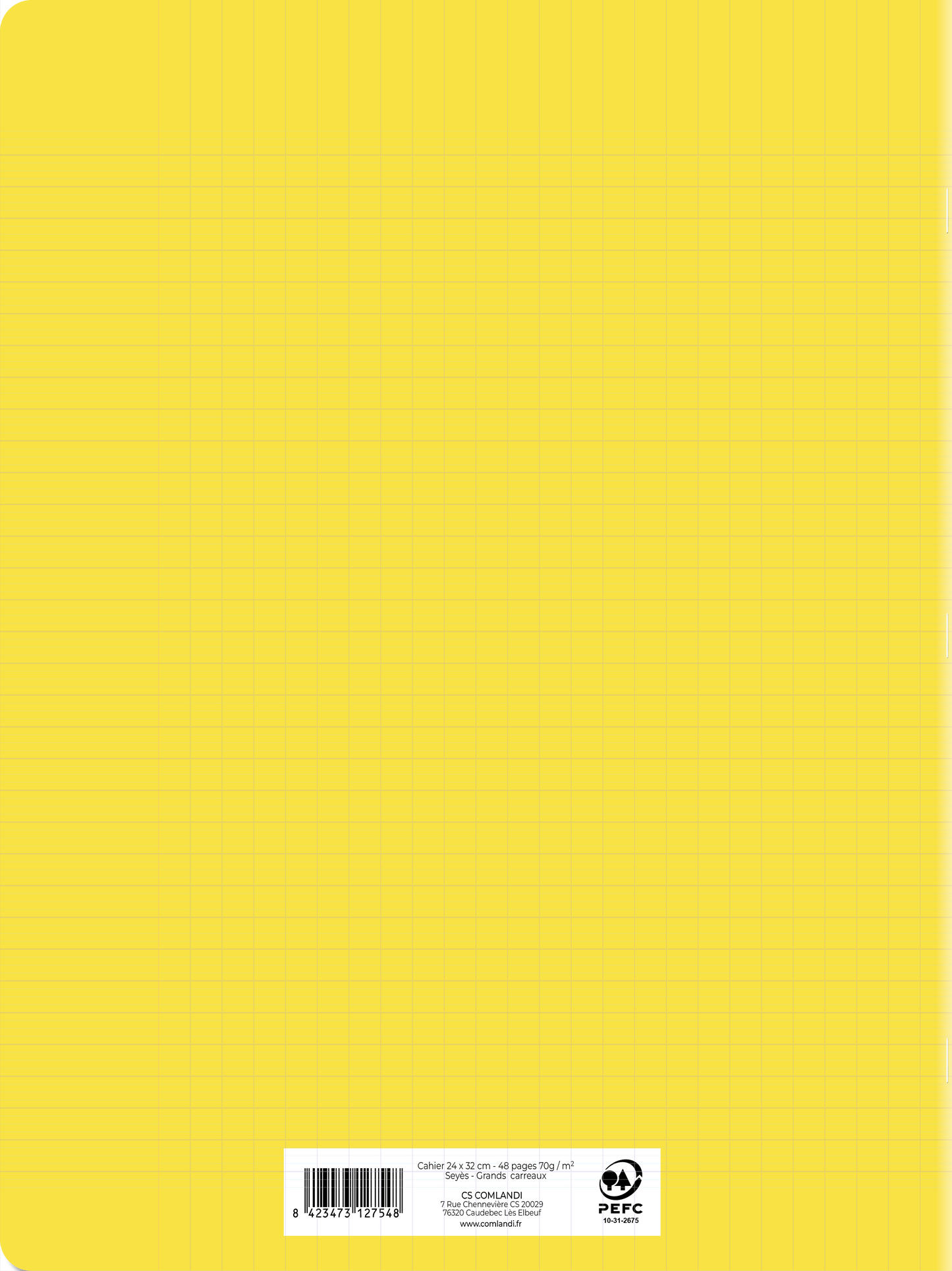 Cahier polypropylène jaune 24x32 48 pages seyes