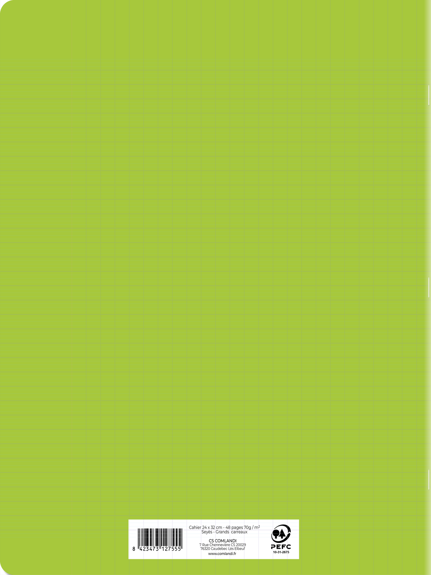 Cahier à piqûre Liderpapel 240x320mm 48 pages Seyes vert