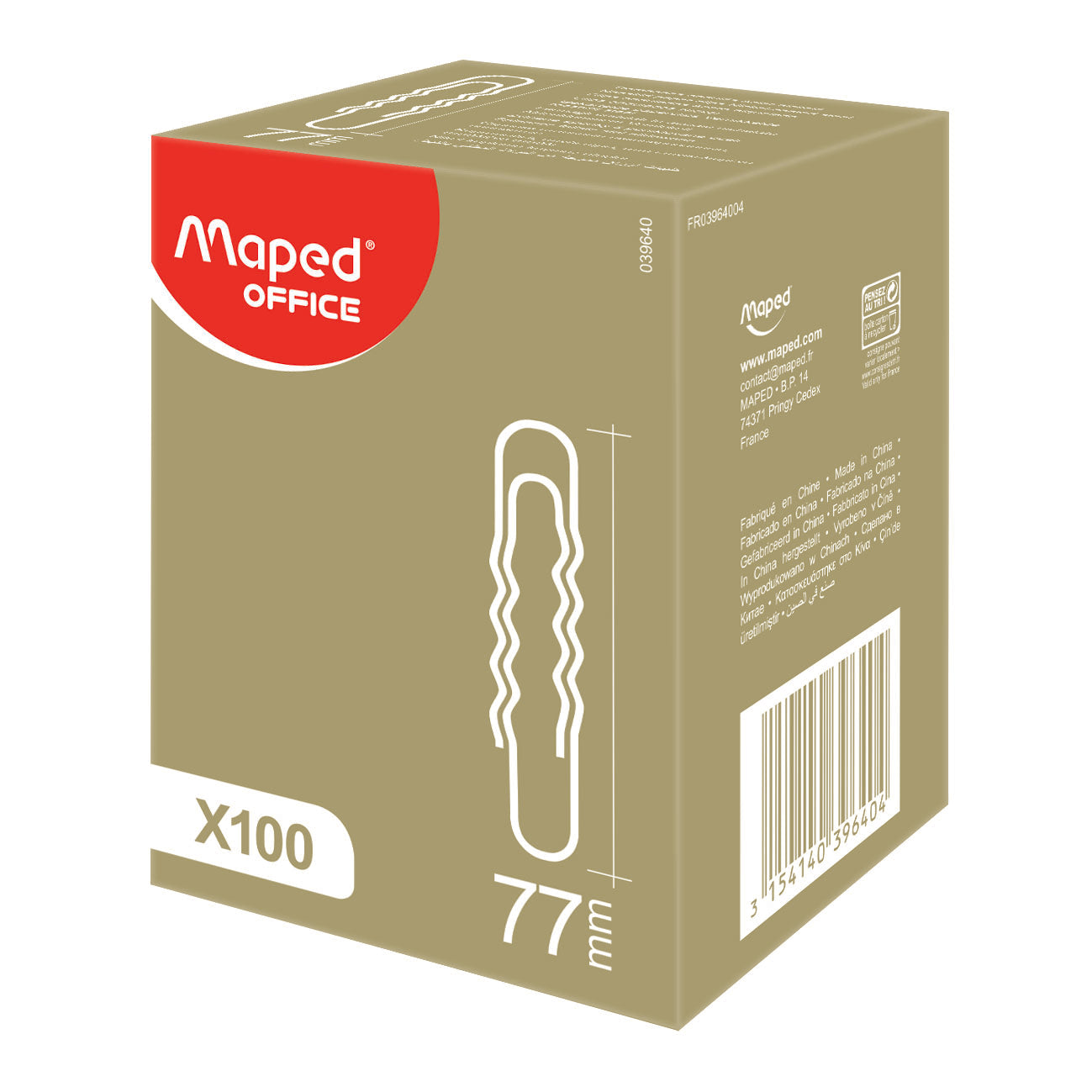 Trombone 77mm en acier boite de 100