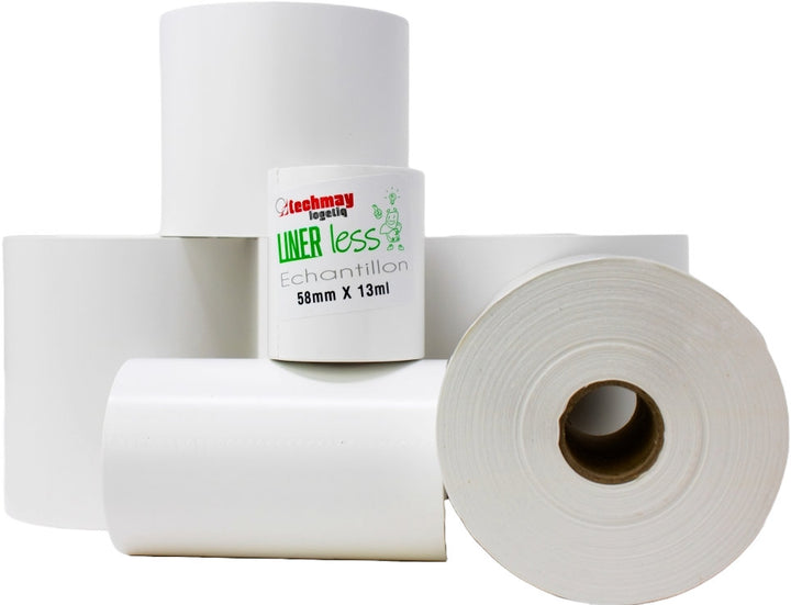 Rouleau Étiquettes Linerless 58mm x 65mx40 - Adhésif Permanent