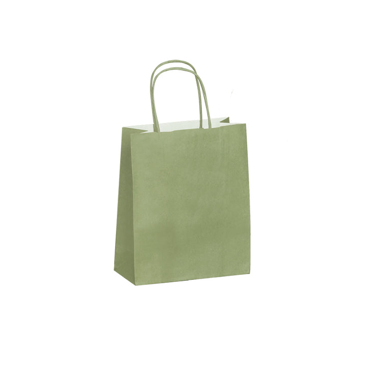 Sac papierkraft 35x40 cm poignées torsadées -paquet de 50-vert