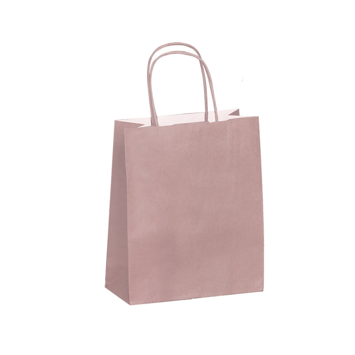 Sac cadeau papier kraft - Rose poudre, 23x30x12 cm