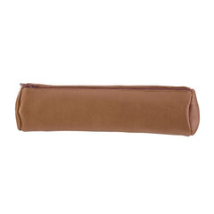 Trousse ronde Cuir Oxford Caramel - 22cmx6 cm