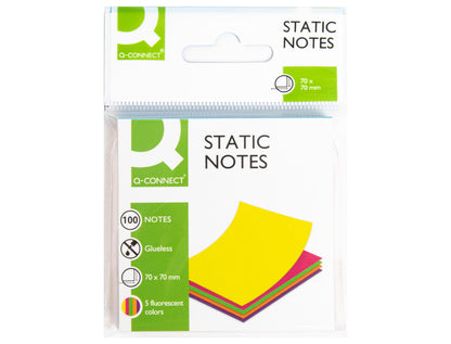 Bloc Note repositionnable  70x70 magnétique sans colle  neon - 100feuilles
