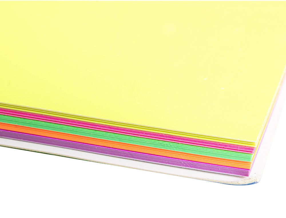 Bloc Note repositionnable  70x70 magnétique sans colle  neon - 100feuilles