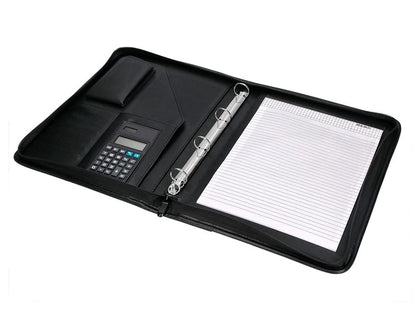 Conferencier a4 avec calculatrice noir