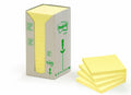 Bloc Post-it® recyclé jaune  76x76mm-tour de 16 blocs