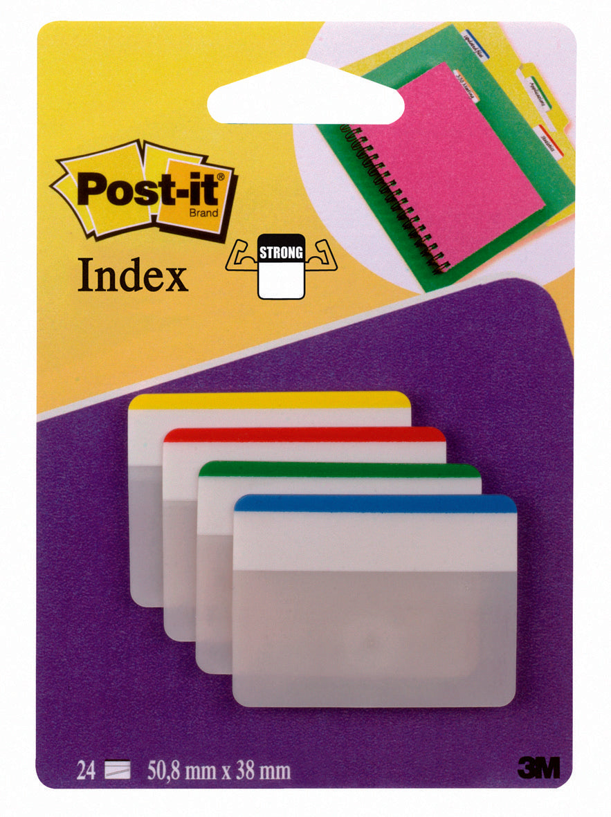 Index post-it strong larges couleurs assorties lot de 24