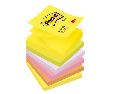 Bloc z-notes Post-it® -76x76 neon- lot de 6 assorti
