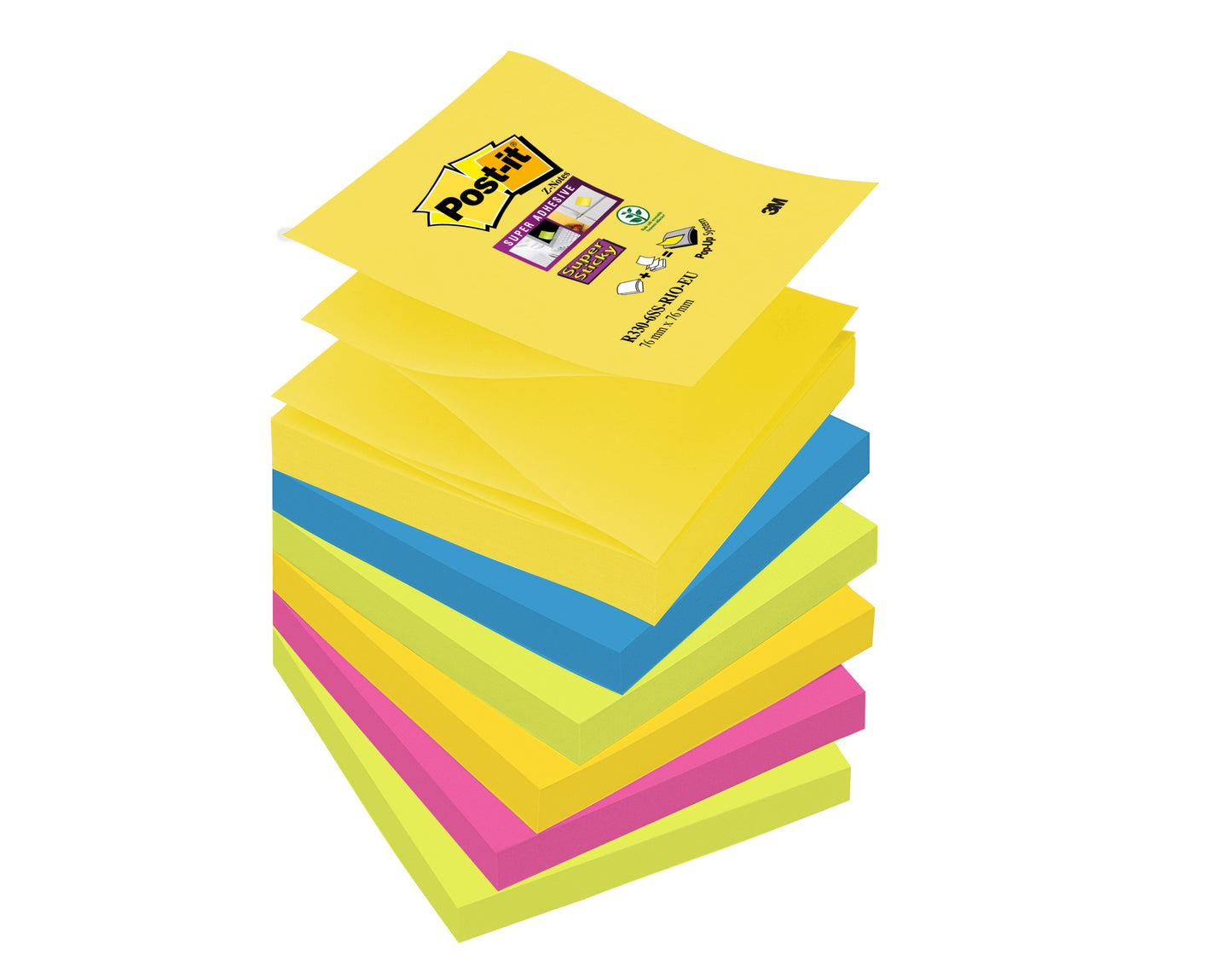 Post-it Z-note-76x76 carnival paquet de 6