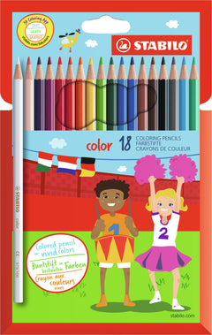 Crayons de couleur STABILO  étui de 18-couleurs assorties
