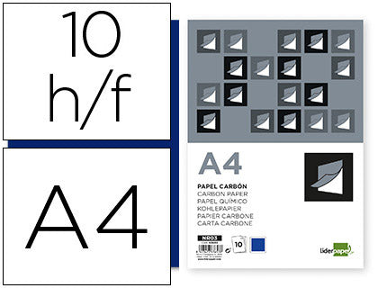 Papier carbone a4 bleu 10f