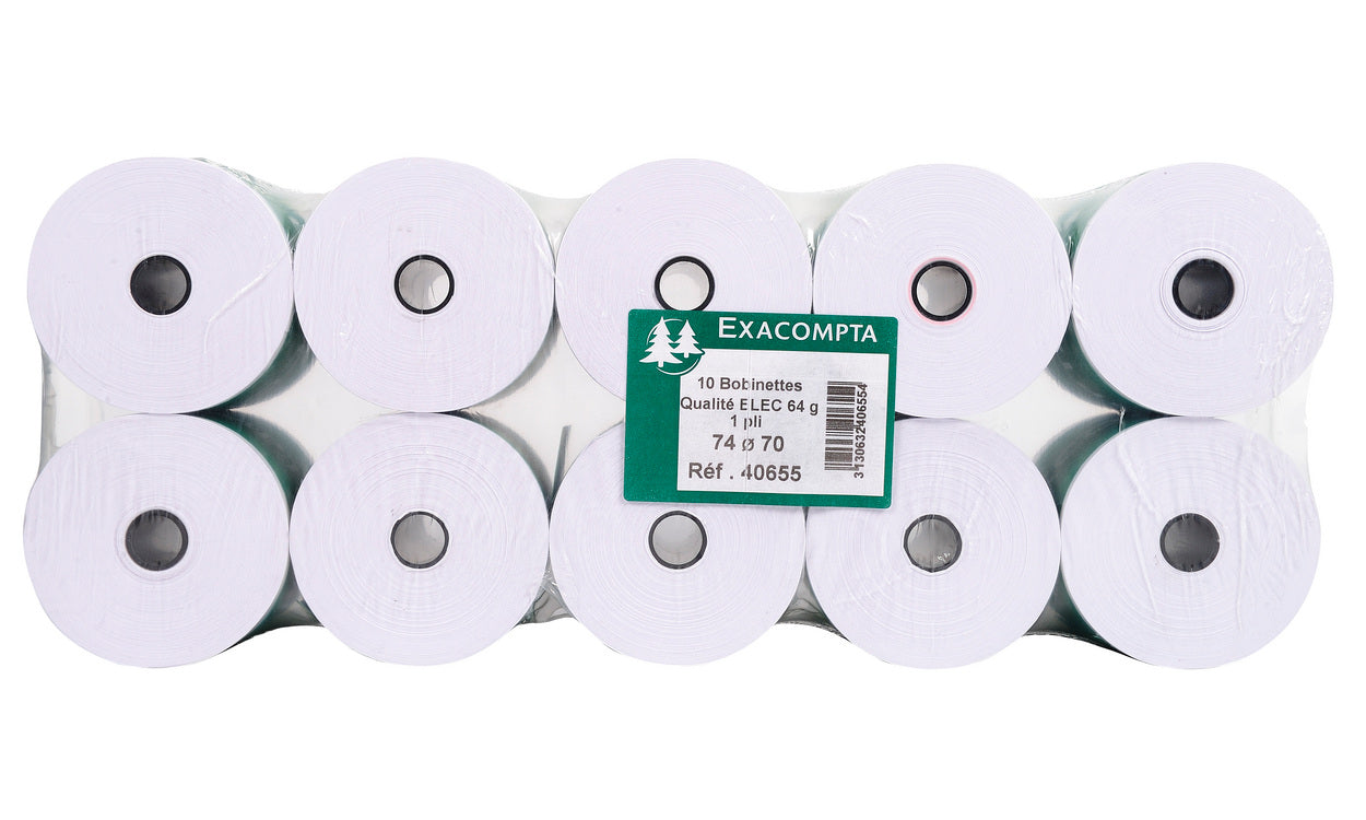 Bobine papier 74x70x12 p/10