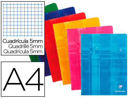 Cahier 21x29.7 pique 96 pages quadrillé 5x5 - clairefontaine
