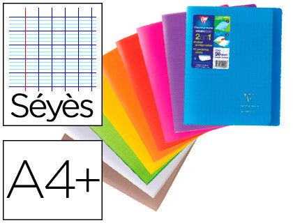 Cahier 24x32 cm koverbook- 96 Pages Lignées Polypropylène