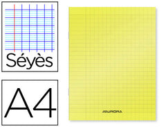 Cahier polypro 90g 21x29,7- 96 pages seyes- jaune