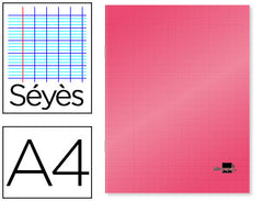 Cahier polypro 90g 21x29,7 A4 96 pages -seyes rouge