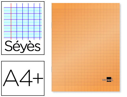 Cahier 24x32 Seyes - Couverture Polypropylène Orange-96pages