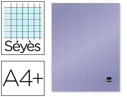 Cahier A4+ 24x32 violet - Couverture Polypro Résistante-96 pages