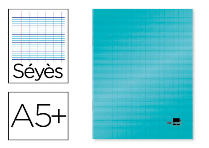 Cahier piqure polypropylène 17x22 96 pages bleu