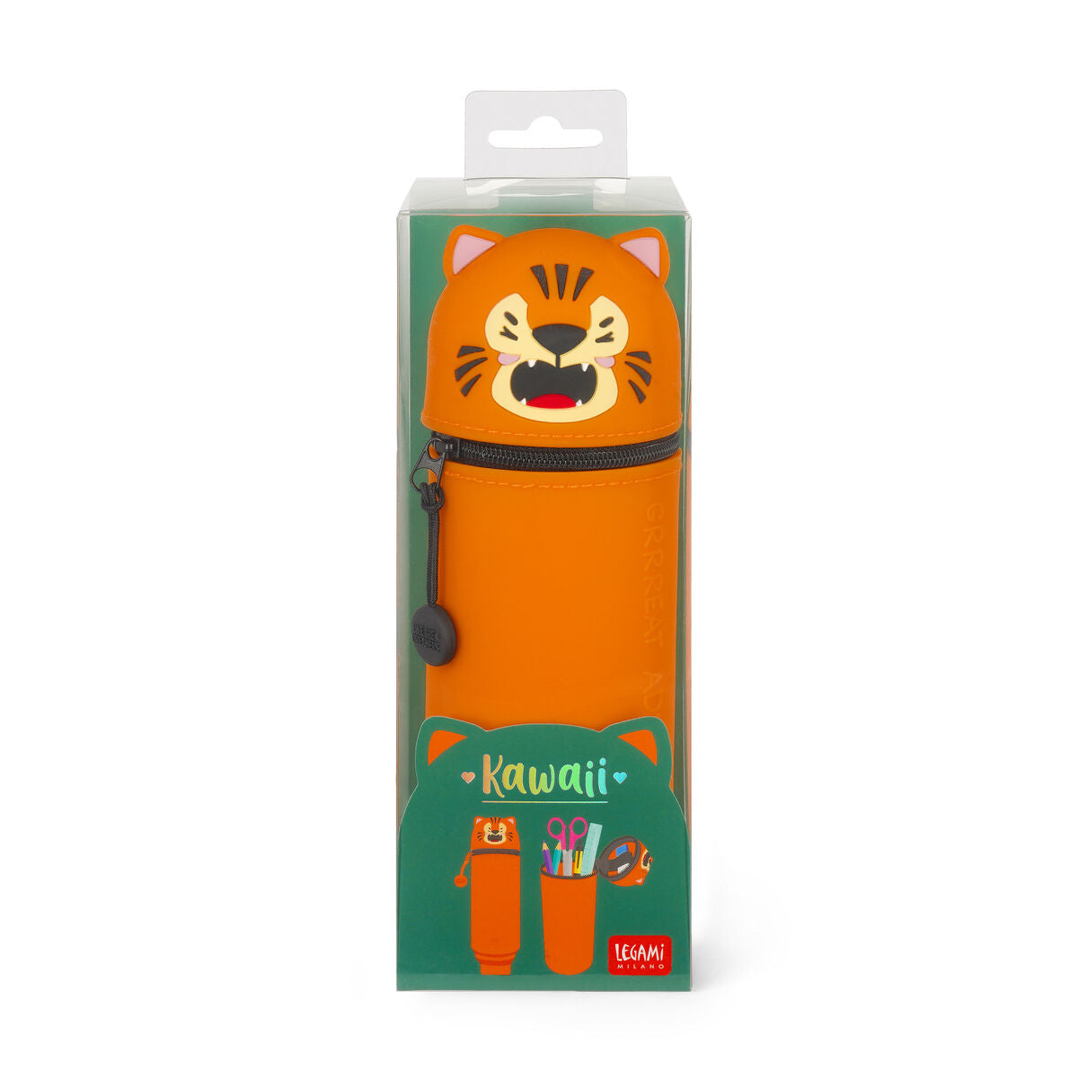 Trousse LEGAMI 2-en-1 Rétractable - Silicone Orange