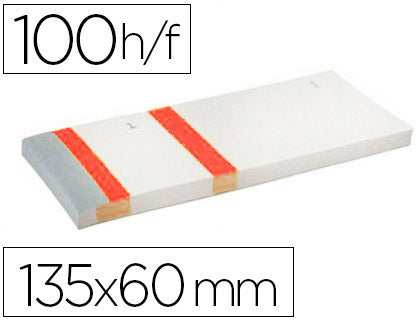 Bloc vendeur à souche numeroté -100feuilles rouge