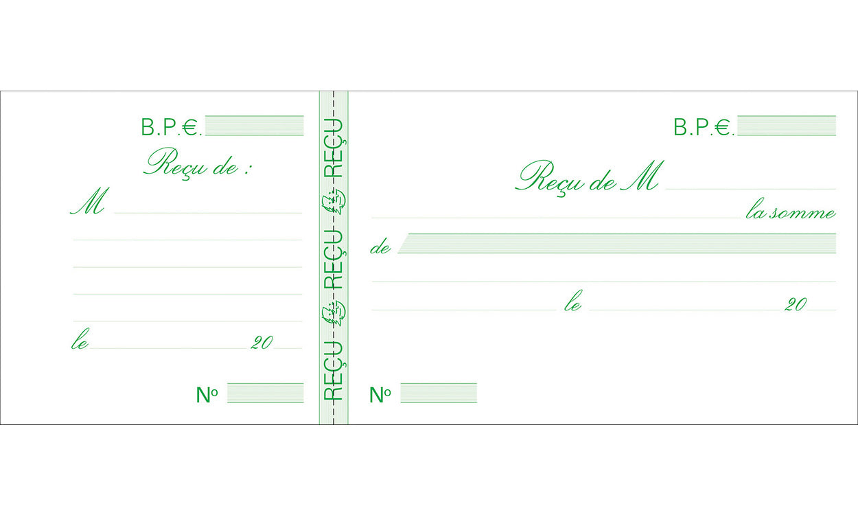 Carnet de recus ref 25