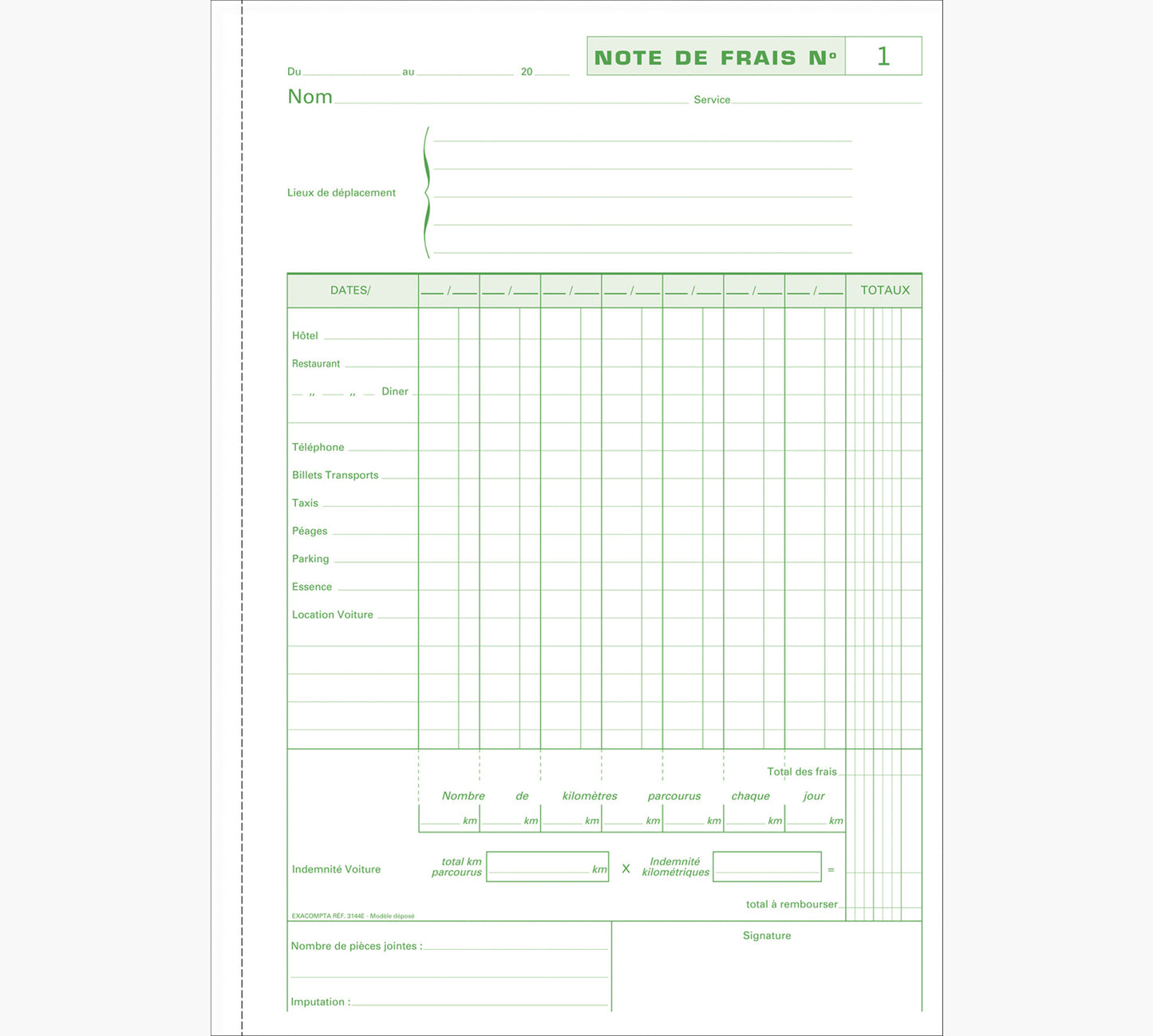 Manifold notes de frais ref 3144