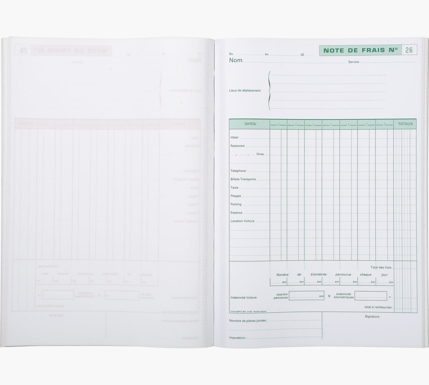 Manifold notes de frais ref 3144