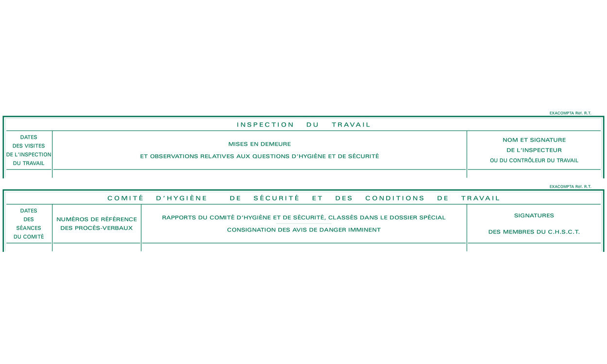 Registre inspection travail 6615