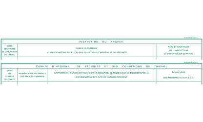 Registre inspection travail 6615