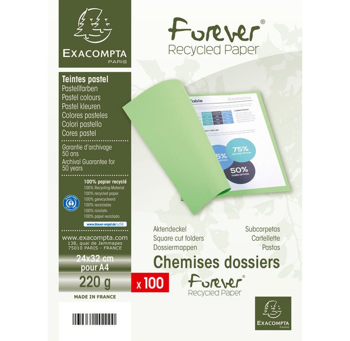 Chemises 220g eco paquet 100 vertpre
