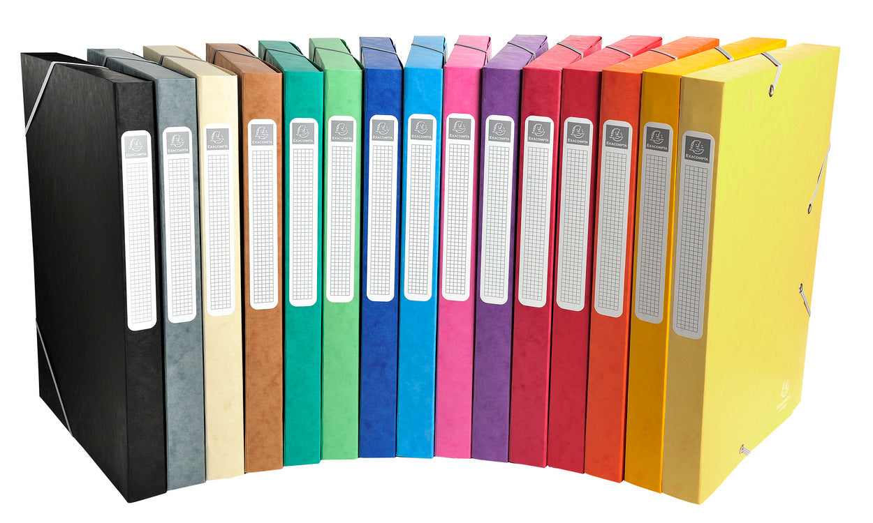 Boite de classement carte lustrée 7/10 dos 25mm assorti-lot de 25