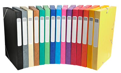 Boite de classement carte lustrée 7/10 dos 25mm assorti-lot de 25