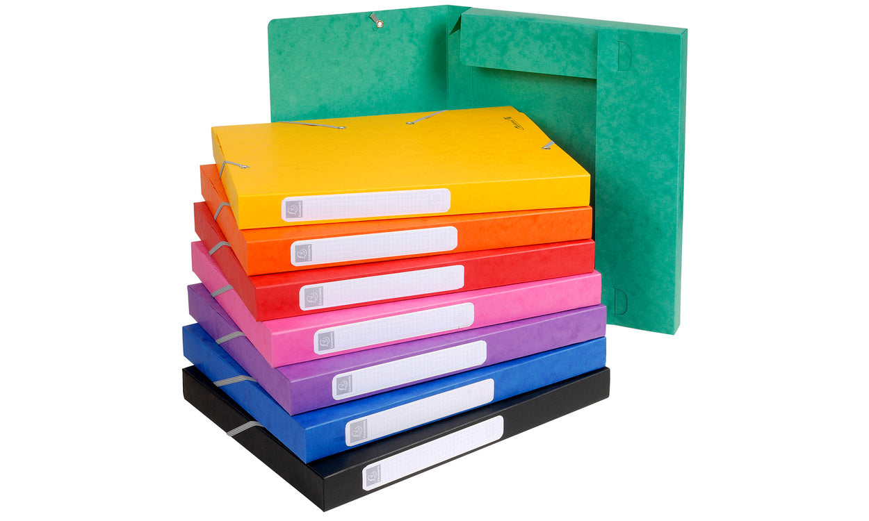 Boite de classement carte lustrée 7/10 dos 25mm assorti-lot de 25