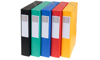 Boite de classement carte lustrée 7/10 dos 60mm assorti -lot de 10