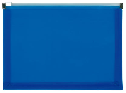 Pochette enveloppe zippee A5 bleu