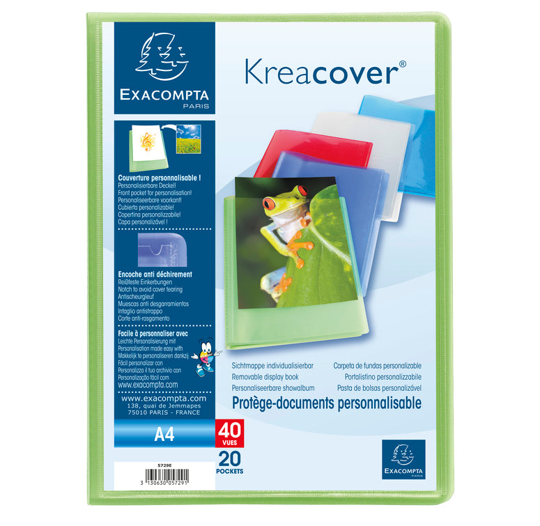 Protège document personnalisable kreacover 40vues- translucide