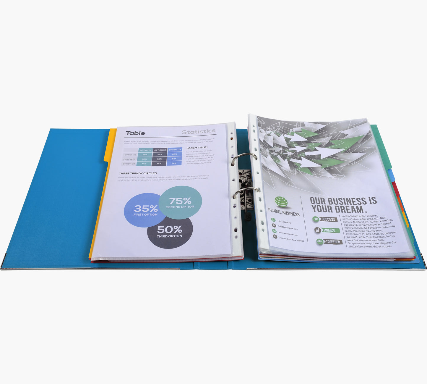 Classeur polypropylène premtouch dos de 50 bleu