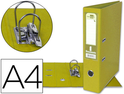 Classeur liderpapel a4 dos 75 mm jaune