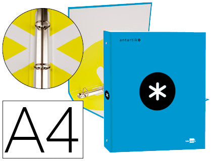 Classeur Antartik A4+ 4 Anneaux 40mm bleu