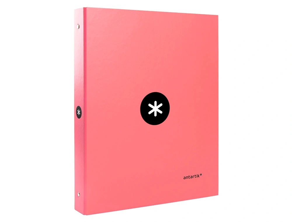 Classeur Antartik A4+ 4 Anneaux 40mm Corail