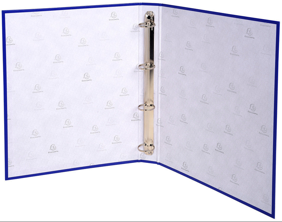 Classeur 4 anneaux dos40mm couverture rigide bleu